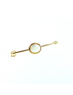 ShowQuest Stock Pin Gold/Mother of Pearl Stone