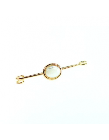 ShowQuest Stock Pin Gold/Mother of Pearl Stone