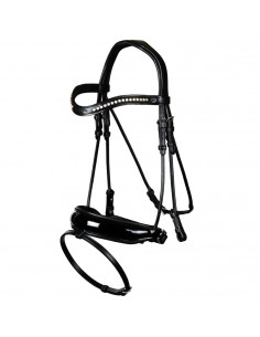 Dyón Rundsytt träns bred lackad pullbacknosgrimma... 2