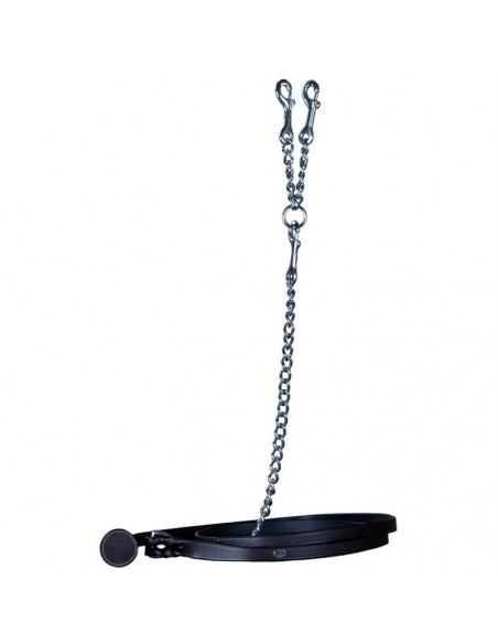 Dyón Lädergrimskaft med kedja WO 2m Svart