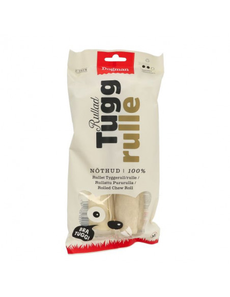 Dogman Tuggrulle rullad vit M 2-pack