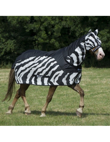 Bucas Buzz-off Rain Combi Neck Zebra