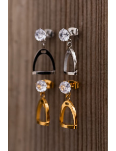 Örhänge stigbygel med sten