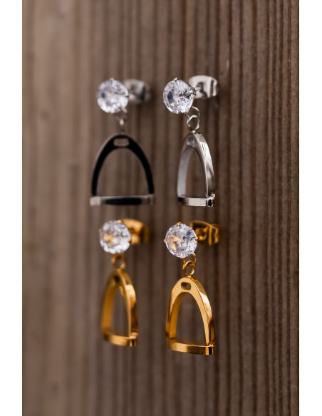 Örhänge stigbygel med sten