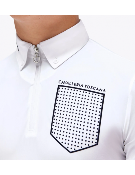 Cavalleria Toscana Flock Pocket S/S Zip Competition Polo
