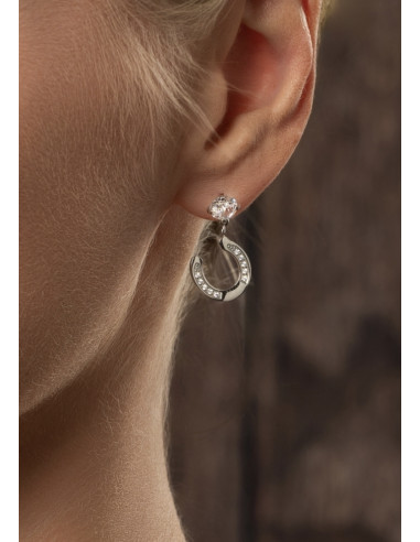 Örhänge Hästsko med sten