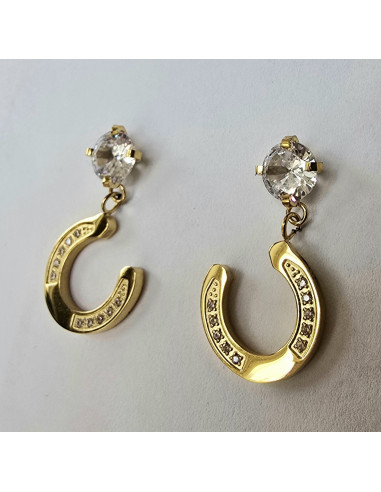 Örhänge Hästsko med sten