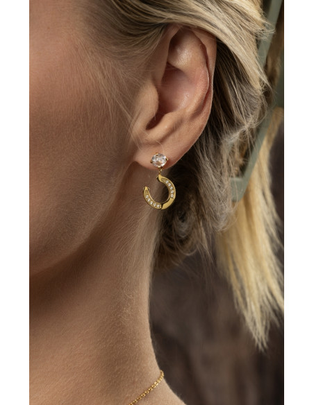 Örhänge Hästsko med sten