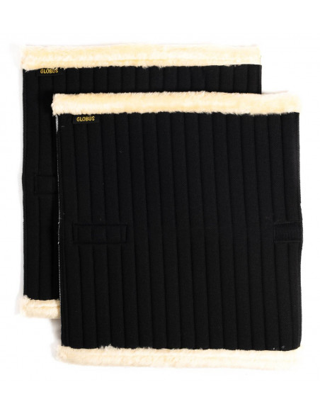 Benpaddar med luddkant