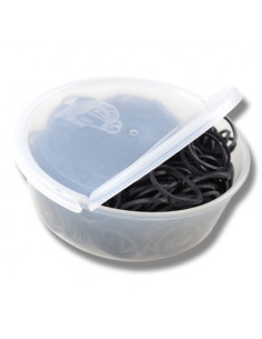 Gummiband långa i burk Svart