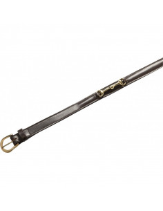 Läderbälte med bett Brun 70cm