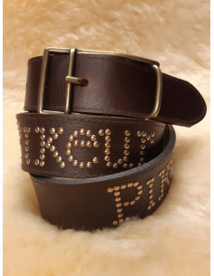 Pikeur Läderskärp med Pikeur i nitar brun 75cm