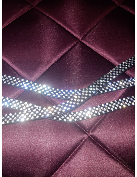 Swarovskipannband Silver/Svart